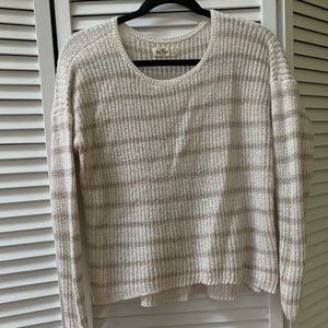 White and Beige Hollister sweater